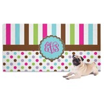 Stripes & Dots Dog Towel (Personalized)