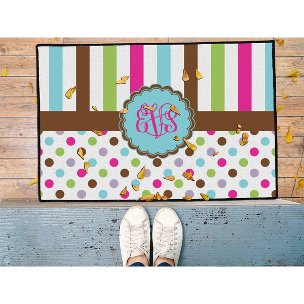 Stripes & Dots Door Mat - LIFESTYLE (Med)