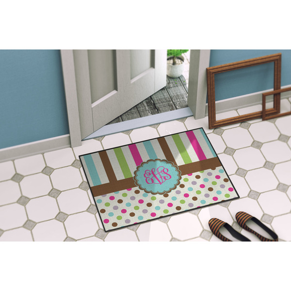 Stripes & Dots Door Mat Lifestyle