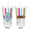 Stripes & Dots Double Wall Tumbler with Straw - Approval