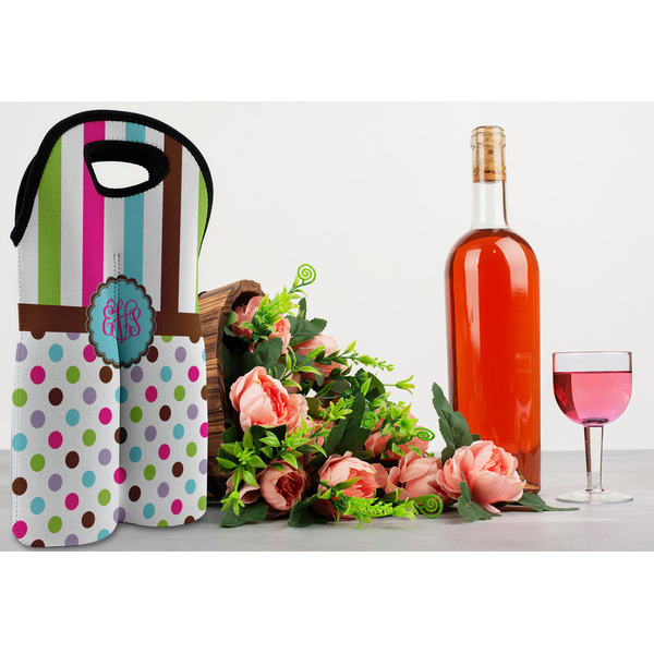 Stripes & Dots Double Wine Tote - LIFESTYLE (new)
