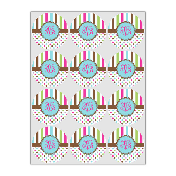 Stripes & Dots Drink Topper - Small - Set of 12