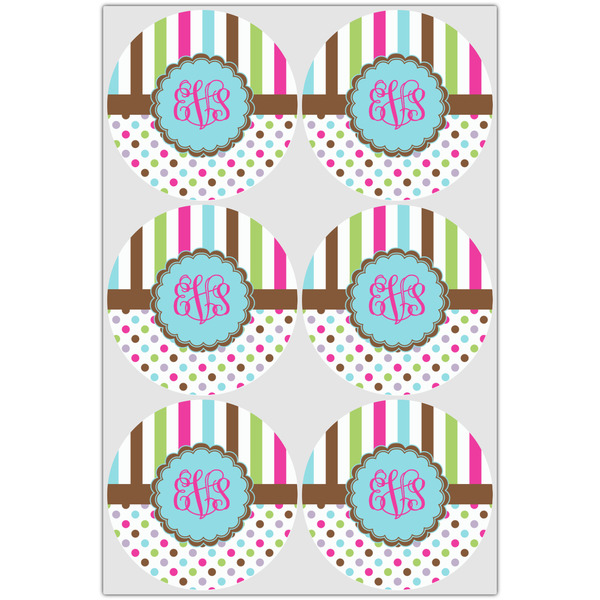 Stripes & Dots Drink Topper - XLarge - Set of 6