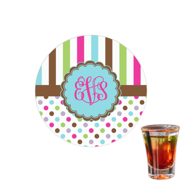 Custom Stripes & Dots Printed Drink Topper - 1.5" (Personalized)