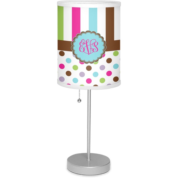 Custom Stripes & Dots Lamp with Drum Shade (Personalized)