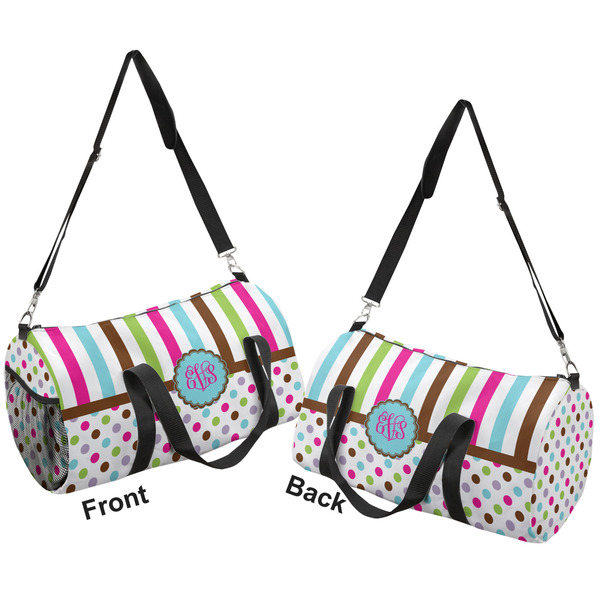 Stripes & Dots Duffle bag large front and back sides