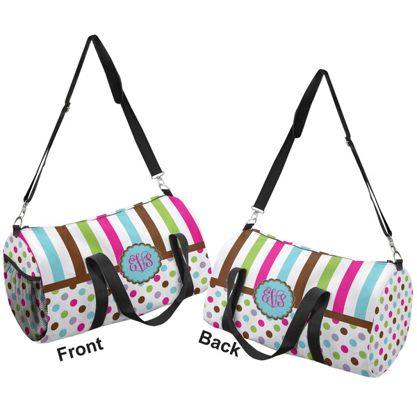Stripes & Dots Duffle bag small front and back sides