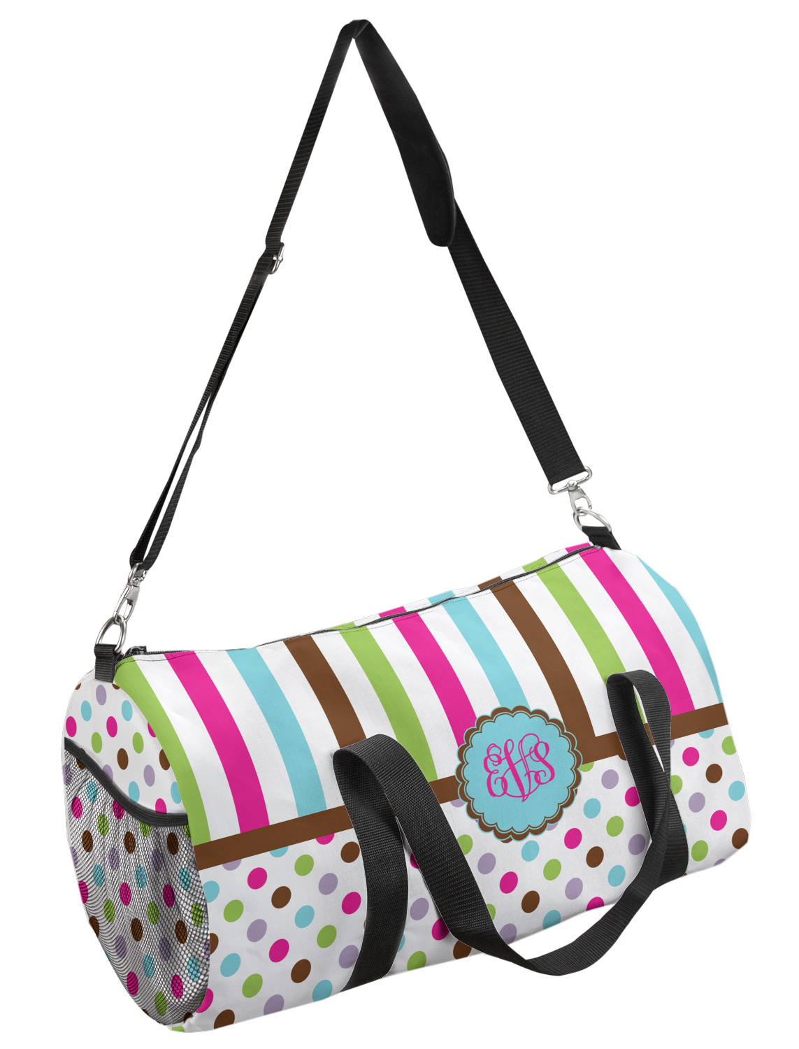 Stripes & Dots Duffel Bag Small (Personalized) YouCustomizeIt