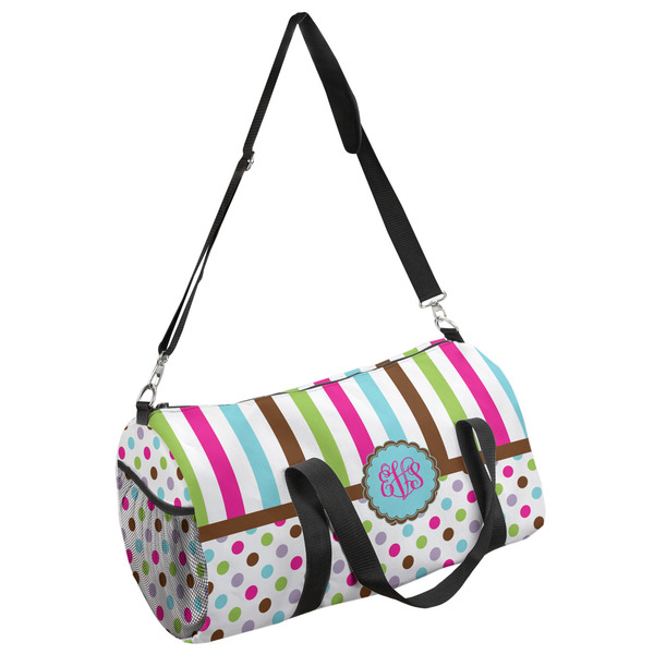 Custom Stripes & Dots Duffel Bag (Personalized)