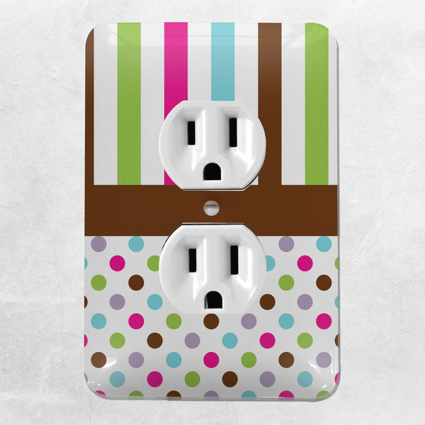 Stripes & Dots Electric Outlet Plate - LIFESTYLE
