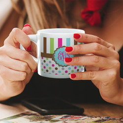 Stripes & Dots Double Shot Espresso Cup - Single (Personalized)