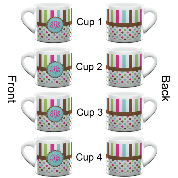 Stripes & Dots Espresso Cup - 6oz (Double Shot Set of 4) APPROVAL
