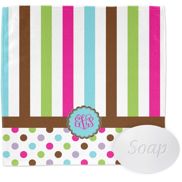 Custom Stripes & Dots Washcloth (Personalized)