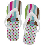 Stripes & Dots Flip Flops - Large (Personalized)