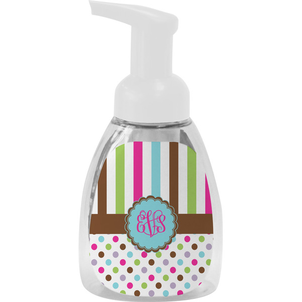 Custom Stripes & Dots Foam Soap Bottle - White (Personalized)