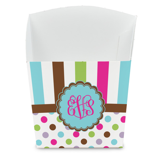 Custom Stripes & Dots French Fry Favor Boxes (Personalized)