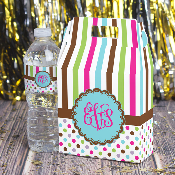 Stripes & Dots Gable Favor Box - In Context