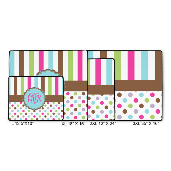 Stripes & Dots Gaming Mats - SIZE CHART