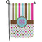 Stripes & Dots Small Garden Flag - Single Sided w/ Monograms