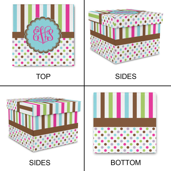 Stripes & Dots Gift Boxes with Lid - Canvas Wrapped - Large - Approval