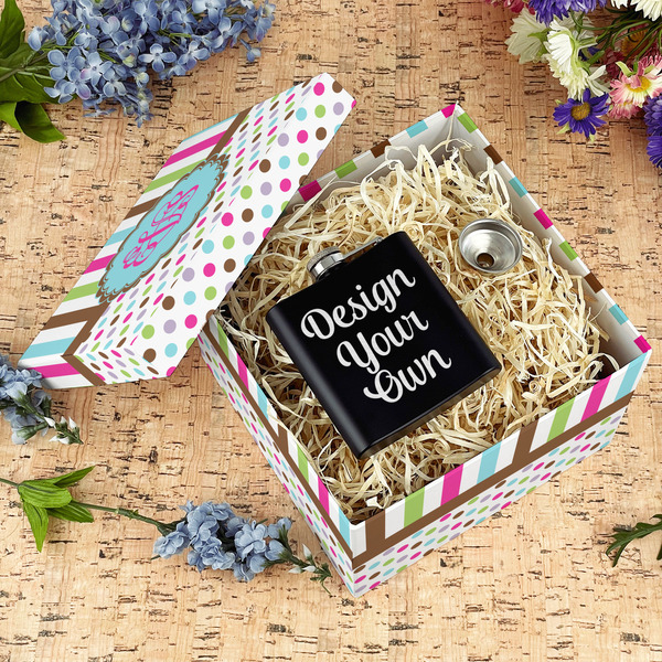 Stripes & Dots Gift Boxes with Lid - Canvas Wrapped - Large - In Context