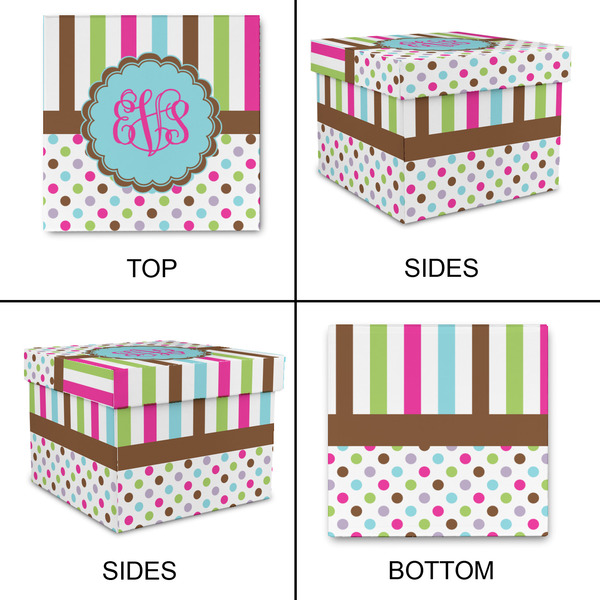 Stripes & Dots Gift Boxes with Lid - Canvas Wrapped - Small - Approval