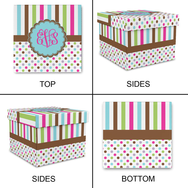 Stripes & Dots Gift Boxes with Lid - Canvas Wrapped - X-Large - Approval