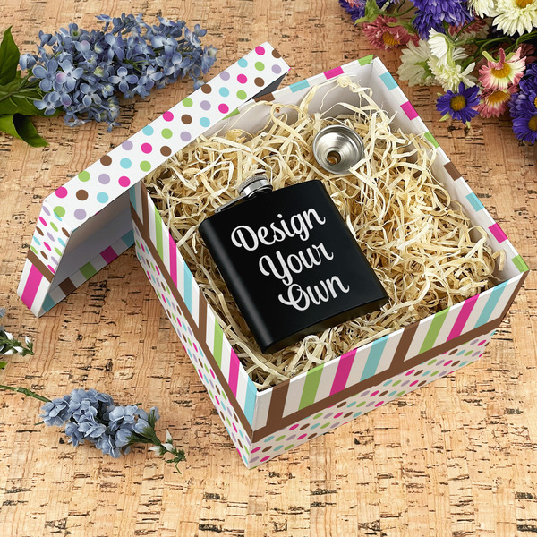 Stripes & Dots Gift Boxes with Lid - Canvas Wrapped - X-Large - In Context