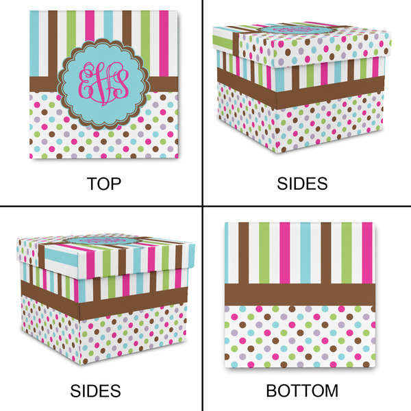 Stripes & Dots Gift Boxes with Lid - Canvas Wrapped - XX-Large - Approval
