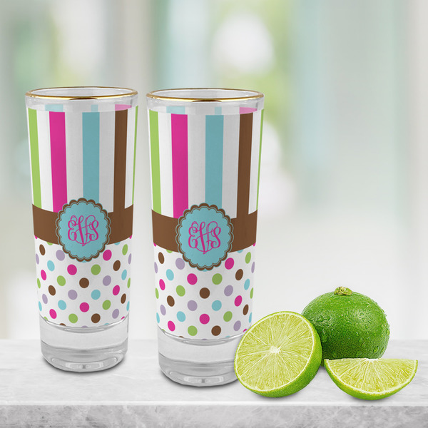 Stripes & Dots Glass Shot Glass - 2 oz - LIFESTYLE