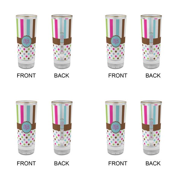 Stripes & Dots Glass Shot Glass - 2 oz - Set of 4 - APPROVAL