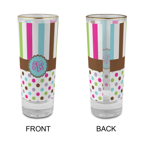Stripes & Dots Glass Shot Glass - 2 oz - Single - APPROVAL