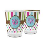 Stripes & Dots Glass Shot Glass - 1.5 oz (Personalized)
