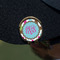 Stripes & Dots Golf Ball Marker Hat Clip - Gold - On Hat