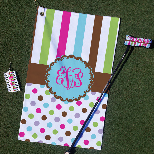 Custom Stripes & Dots Golf Towel Gift Set (Personalized)