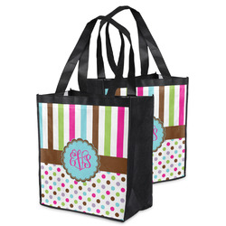 Stripes & Dots Grocery Bag (Personalized)