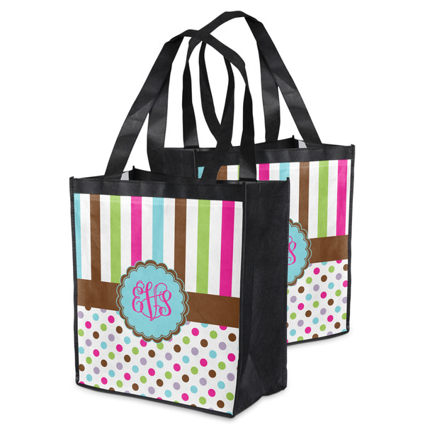 Stripes & Dots Grocery Bag - MAIN