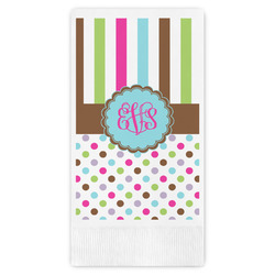 Stripes & Dots Guest Napkins - Full Color - Embossed Edge (Personalized)