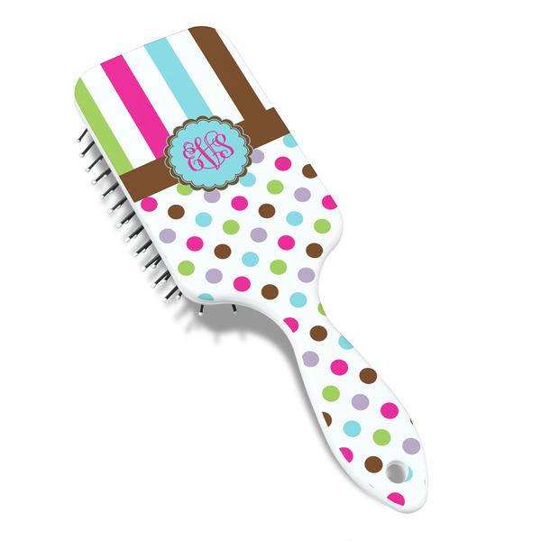 Stripes & Dots Hair Brush - Angle View