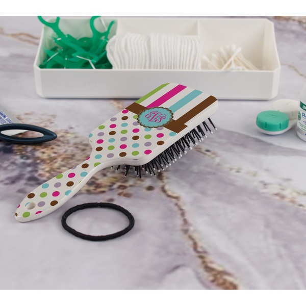 Stripes & Dots Hair Brush - In Bathroom