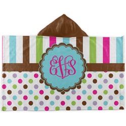 Stripes & Dots Kids Hooded Towel (Personalized)