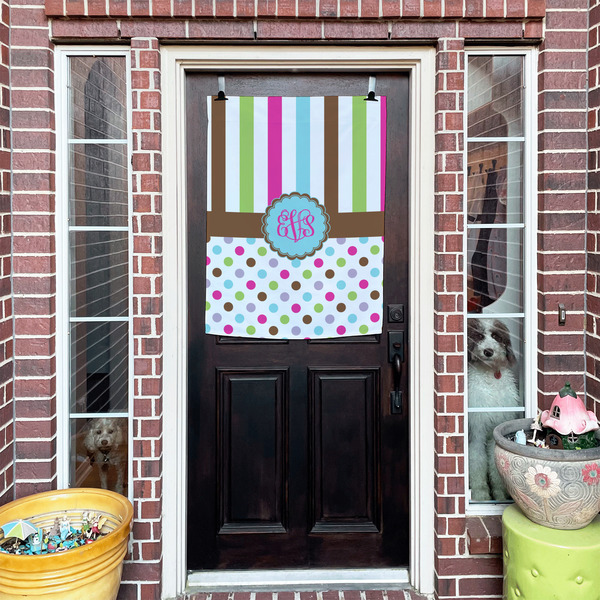 Stripes & Dots House Flags - Double Sided - (Over the door) LIFESTYLE
