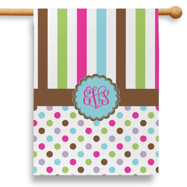 Custom Stripes & Dots 28" House Flag (Personalized)