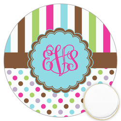 Stripes & Dots Printed Cookie Topper - 3.25" (Personalized)