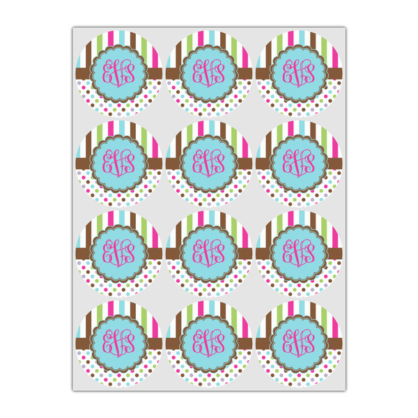 Stripes & Dots Icing Circle - Small - Set of 12