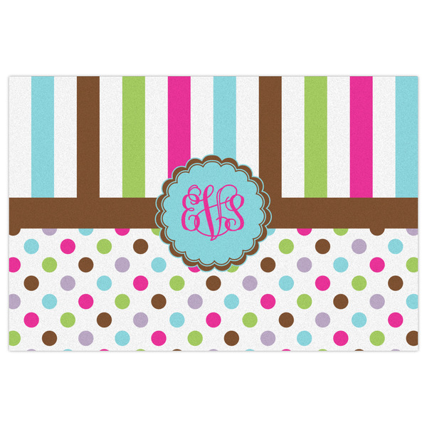 Stripes & Dots Indoor / Outdoor Rug - 2'x3' - Front Flat