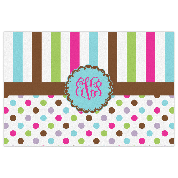 Stripes & Dots Indoor / Outdoor Rug - 4'x6' - Front Flat