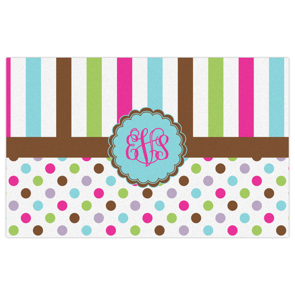 Stripes & Dots Indoor / Outdoor Rug - 5'x8' - Front Flat