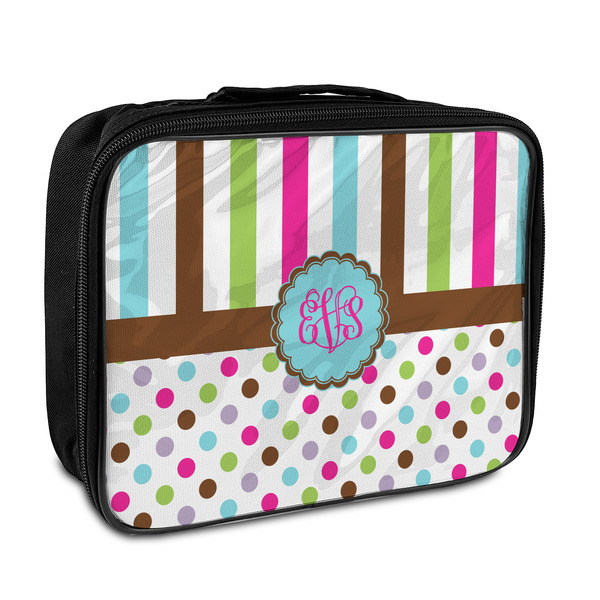 Custom Stripes & Dots Insulated Lunch Bag (Personalized)