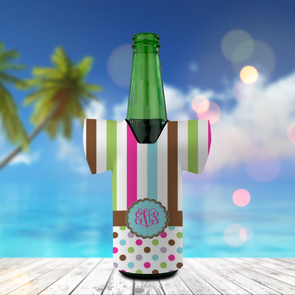 Stripes & Dots Jersey Bottle Cooler - LIFESTYLE